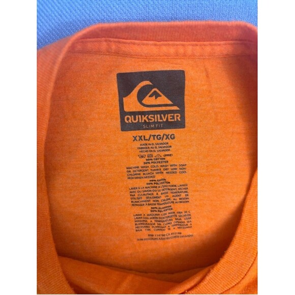Men's Quiksilver T-Shirt XXL Orange - Picture 7 of 9